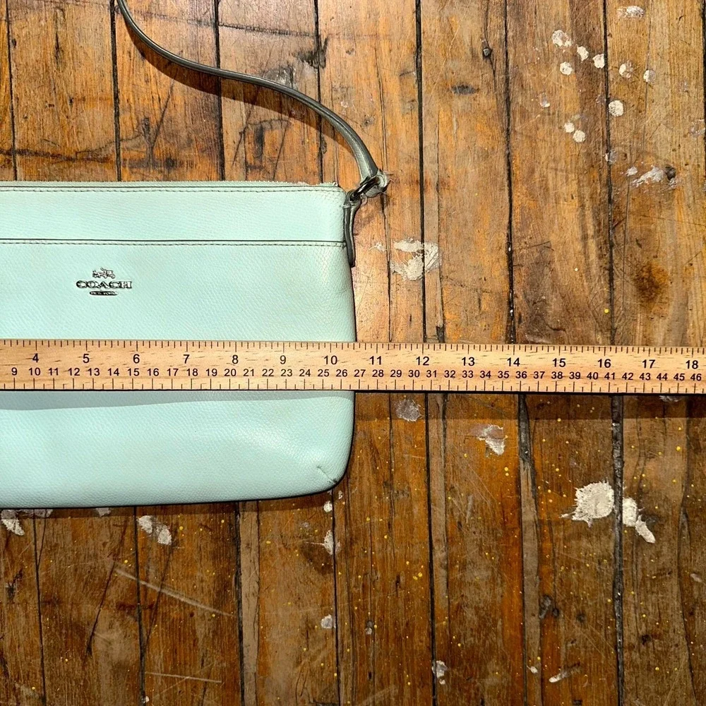 Coach CrossGrain Leather‎ EW Poppy Crossbody Bag Blue Topaz Adjustable Strap